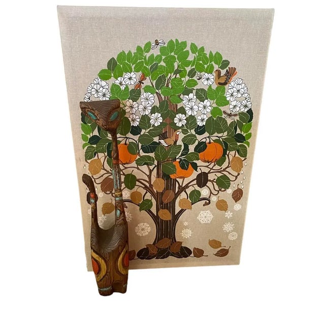 Mid Century Modern Vintage 1960's Large Textile Art Panel Toni Hermansson for Lmedahls Sweden For Sale In Palm Springs - Image 6 of 7