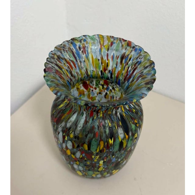Striking Murano art-glass vase, featuring an exceptionally dense, all-over field of multicolored “pebble” millefiori /...