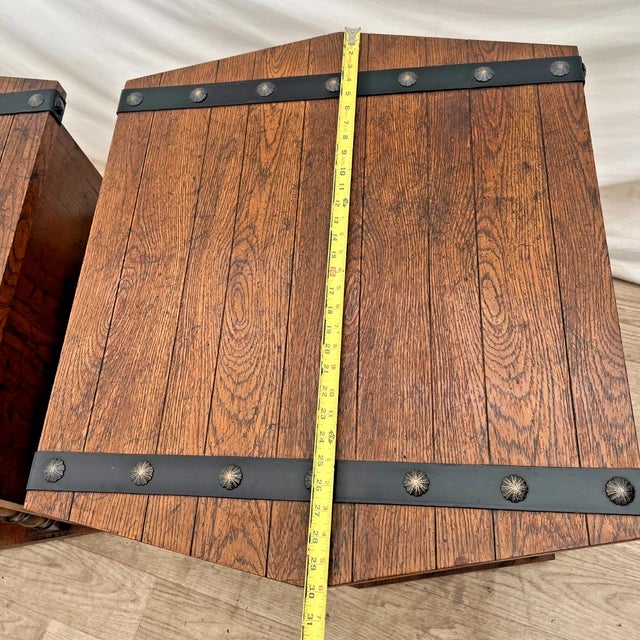 1960s Lane Furniture Cabinets, Side Tables Set, Rustic Spanish Revival, Mediterranean, 2 Pieces For Sale - Image 10 of 12