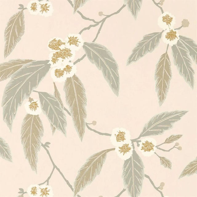 Harlequin Coppice Wallpaper in Powder/Truffle/Gilver - a Sample For Sale