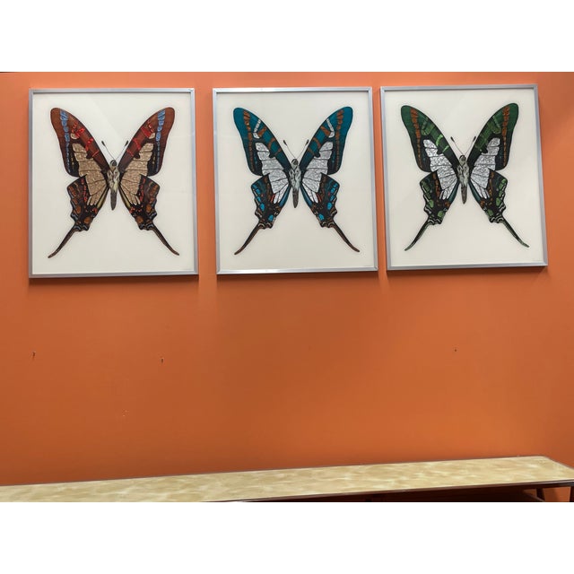 2000 - 2009 Mihele Astolfi, Blue Butterfly, 2000s, Mixed Media, Framed For Sale - Image 5 of 6