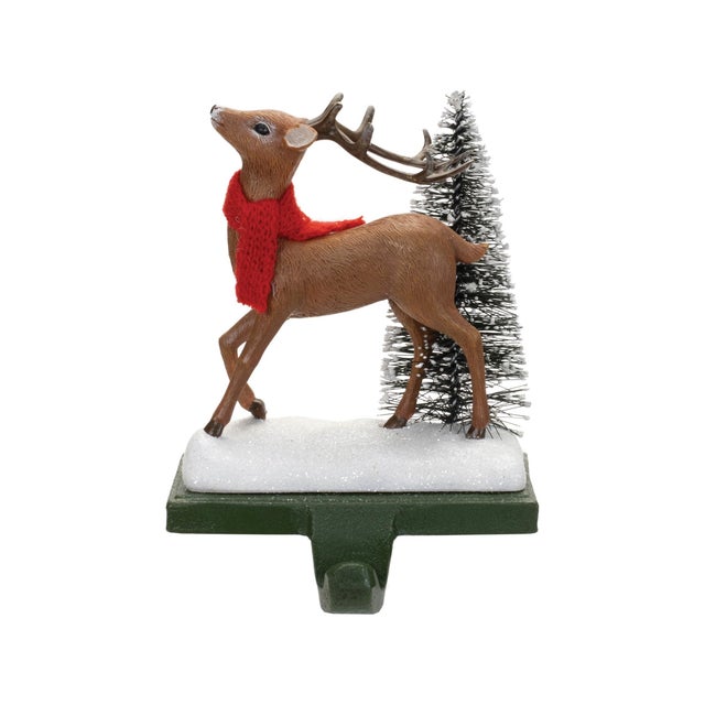 Contemporary Woodland Deer Stocking Holders (Set of 2) For Sale - Image 3 of 3