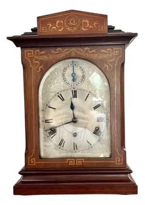 Edwardian Rosewood Inlaid Chiming 8 Day Mantle Clock, 1900s