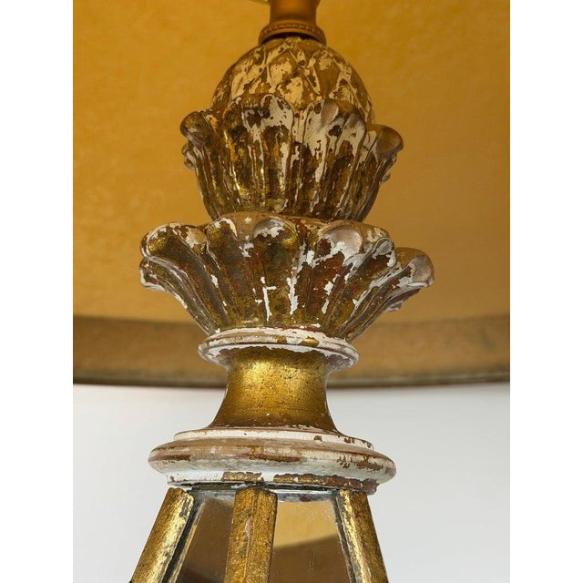 Vintage Italian Mirrored Obelisk Table Lamps, Giltwood, 1940s-50s - a Pair For Sale - Image 18 of 18