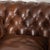 Set of Three Vintage Brown Leather Chesterfield Seating Group With Sofa and Pair of Club Chairs For Sale - Image 11 of 18