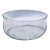 Art Deco Style Large Clear Wide Hand Blown Crystal Bowl Serving Piece For Sale