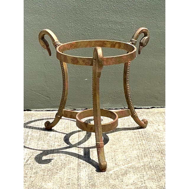 Gold Vintage Gilt Gipped Swan Drinks Table For Sale - Image 8 of 12