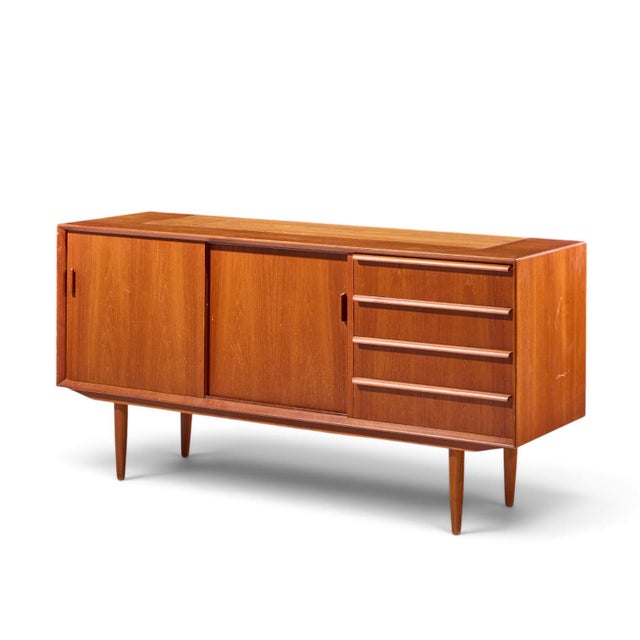 Mid-Century Modern Falster Mid Century Danish Teak Credenza For Sale - Image 3 of 10
