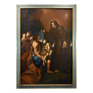 Cignani, Miracle of Saint Francis, 1700, Oil on Canvas, Framed For Sale
