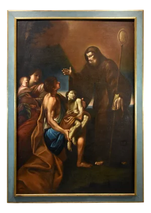 Cignani, Miracle of Saint Francis, 1700, Oil on Canvas, Framed