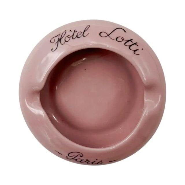 Vintage Hotel Lotti Paris France Pink Ceramic Ashtray Catchall Dish For Sale - Image 9 of 12