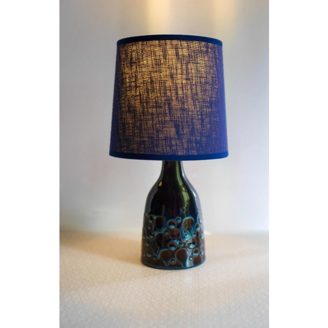 Mid-Century Modern Pottery Table Lamp with Candy Glazing from Söholm, Denmark., 1960s For Sale - Image 13 of 13