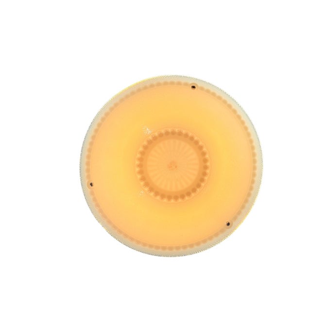 1940s Bead Chain Hanging Bowl Lights for a Bedroom or Hallway With Silver Oxide Milk Glass Shade on Metal Fixture New Paint For Sale In Los Angeles - Image 6 of 8