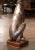Silver Vintage Italian Silvered Greyhound Dog Sculpture on Red Gilt Base For Sale - Image 8 of 11