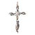 Early 20th Century Art Nouveau Foliate Pearl & Diamond Cross Pendant For Sale