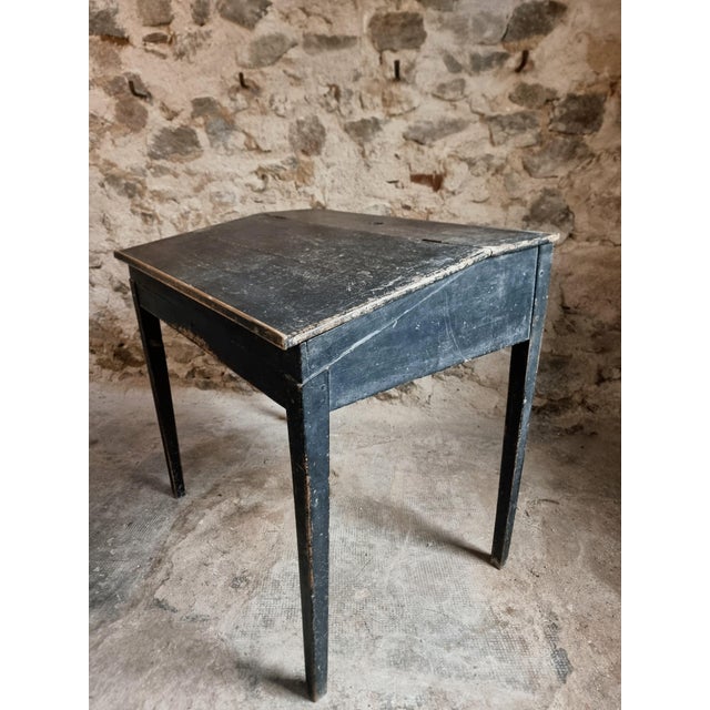 Antique French Black School Lift Top Desk, 1900s For Sale - Image 5 of 18
