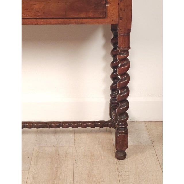 English Oak Barley Twist Tavern Table With Drawer, 18th Century For Sale - Image 4 of 11