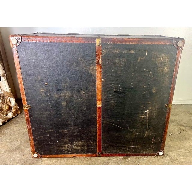 Mid 19th Century 19th C. English Leather Coffee Table/Steamer Trunk For Sale - Image 5 of 12
