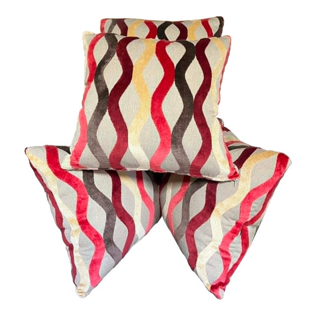 Robert Allen Bespoke Velvet Throw Pillows For Sale
