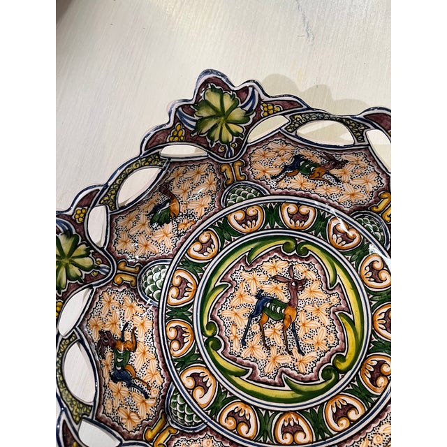 Coimbra Ceramic - Hand Painted Portuguese Fruit Basket 5 For Sale In New York - Image 6 of 12