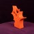 Orange Abstract Orange Ceramic Sculptural Vase, 1980 For Sale - Image 8 of 18