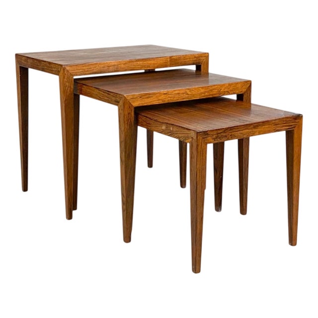 Nesting Tables attributed to Severin Hansen Jr. for Haslev Møbelsnedkeri, Denmark, 1960s, Set of 3 For Sale