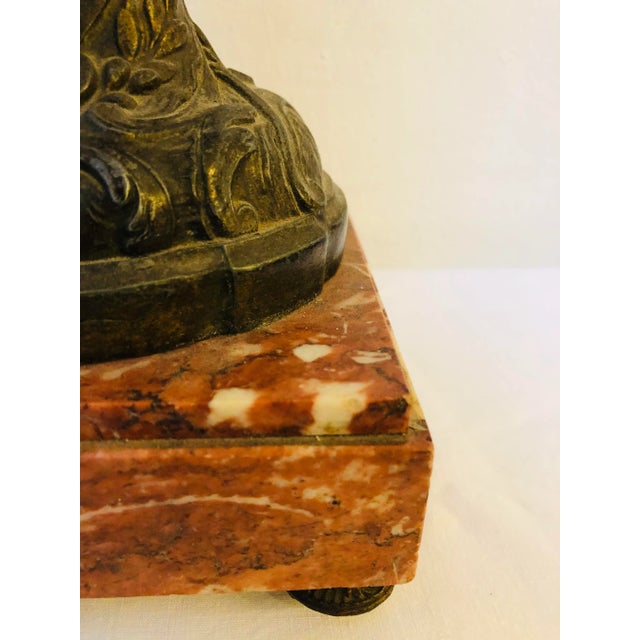 1920s Antique French Cast Bronze and Marble Base Amphora, 1920s For Sale - Image 5 of 13