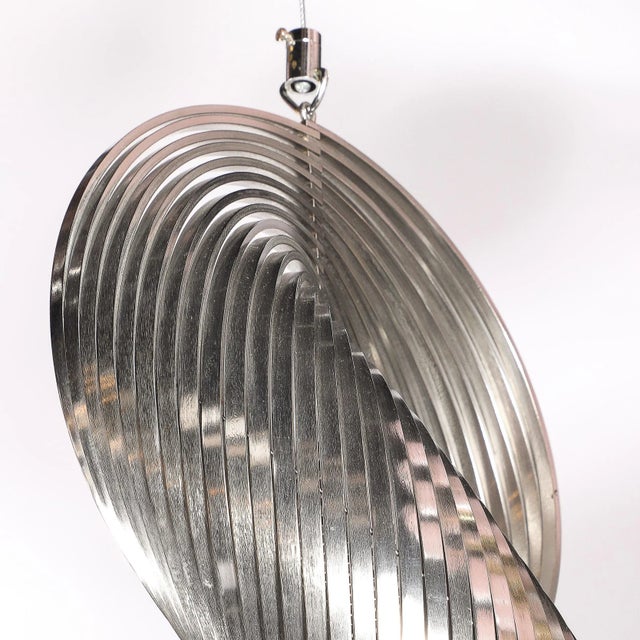 Mid-Century Spiral Stainless Steel Hanging Sculpture 1/100 Signed Erwin Hauer For Sale - Image 12 of 18