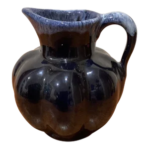 Vintage Van Briggle Art Pottery Small Creamer/ Pitcher Blue and Dark Navy Glazed