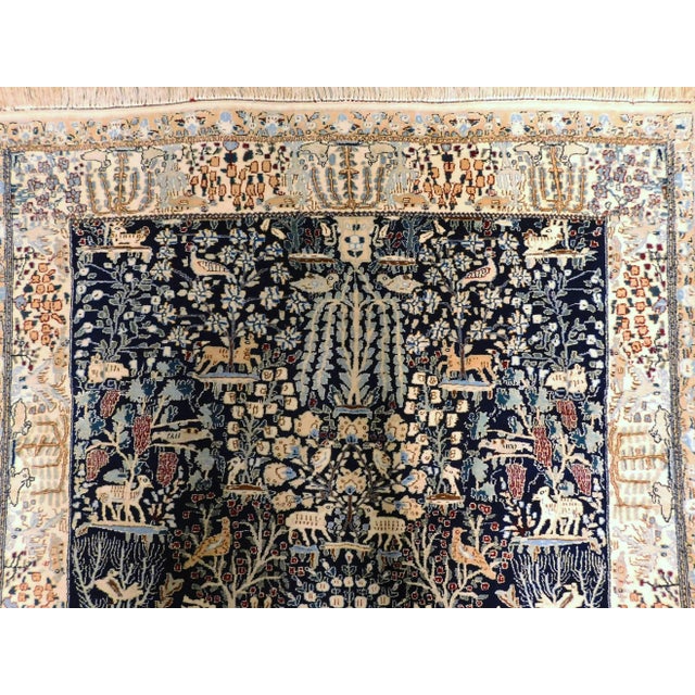 Textile Vintage Persian Nain Wool and Silk Rug 3'10"x 6'5" For Sale - Image 7 of 12