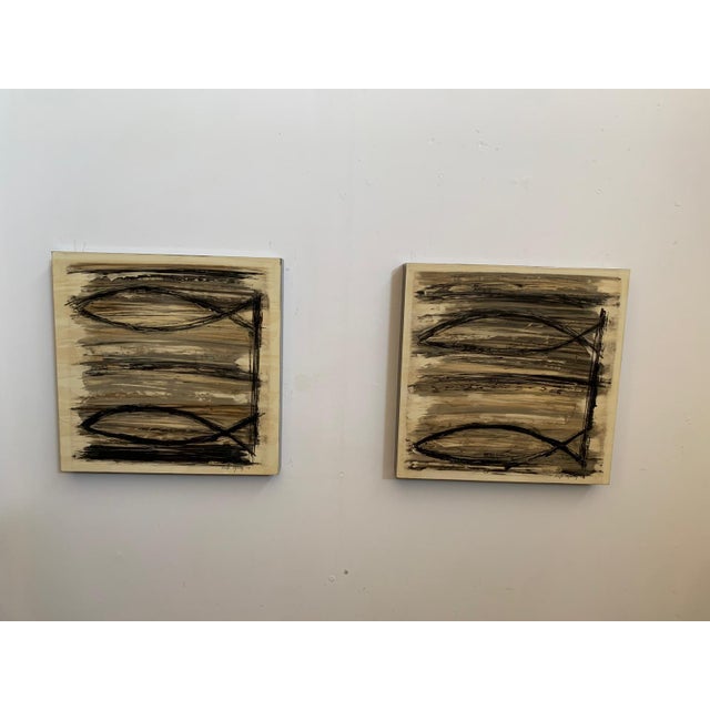 Lacquered and Painted Box-Wood Panels, 2009, Set of 2, in Flawless conditions. Designed from 2000