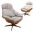 Vintage Leather and Fabric Armchairs, 1970s, Set of 2 For Sale
