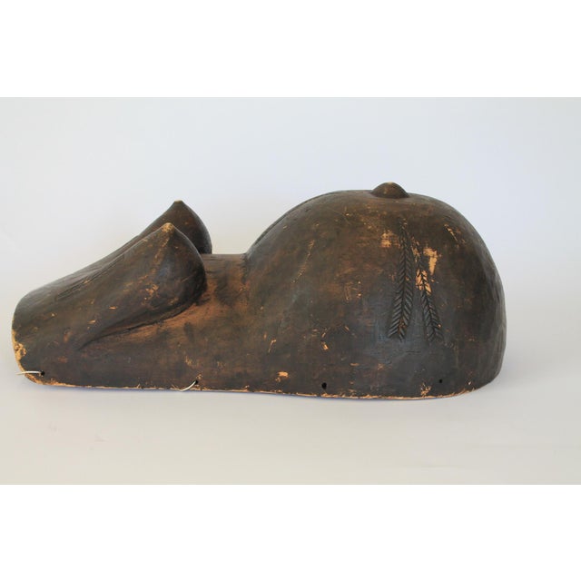 African Art Makonde Mask for Belly and Fertility Wall Art For Sale - Image 4 of 9