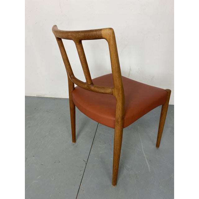 Uldum Møbelfabrik Mid-Century Danish Teak and Leather Dining Chairs by Johannes Andersen for Uldum Møbelfabrik, 1950s, Set of 4 For Sale - Image 4 of 18