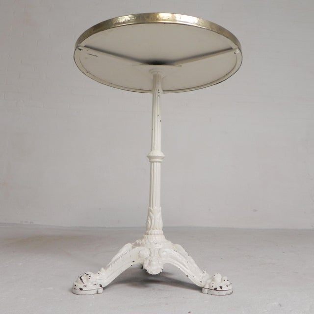 Bistro Table with Cast Iron Legs and Marble Top, 1920s For Sale - Image 3 of 18