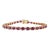 18k Gold Round Cut 9.27ct Ruby Byzantine Tennis Bracelet for Her With Diamonds For Sale