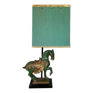 1950’s Frederick Cooper Tang Horse Lamp With Shade For Sale
