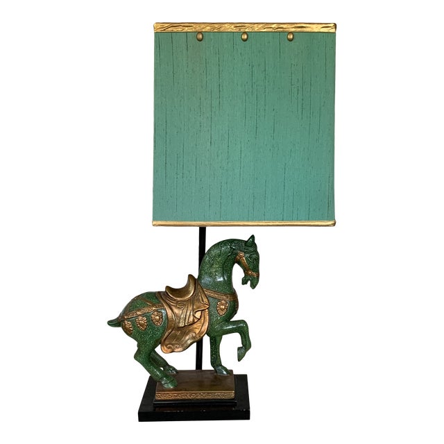 1950’s Frederick Cooper Tang Horse Lamp With Shade For Sale