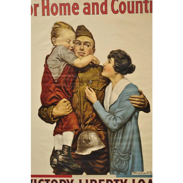 Traditional Original Vintage 1918 Wwi Poster 'For Home and Country' by Alfred Everitt Orr For Sale - Image 3 of 15