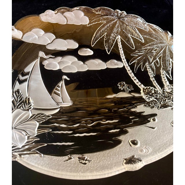 Transparent 1980s Mikasa Santa Cruz Crystal Large Platter For Sale - Image 8 of 12