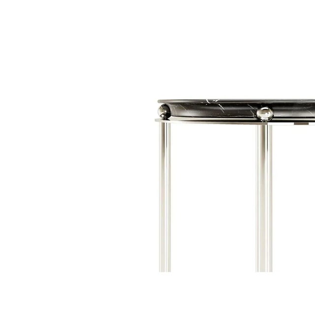 Nero Marquina Saturno Side Table by Andrea Bonini Limited Edition Dimensions: Ø 35 x H 56 cm. Materials: Nero Marquina and...