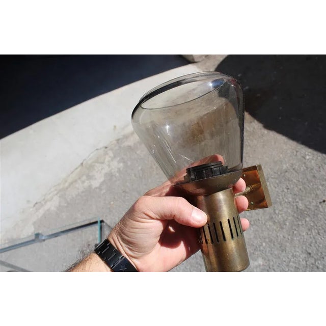 Italian Brass and Glass Applique, 1950s, Set of 2 For Sale - Image 4 of 7