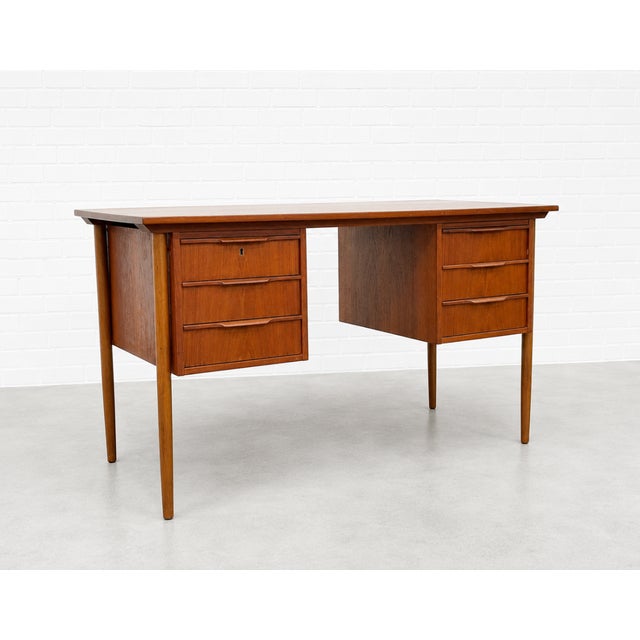 Mid-Century Modern Apartment Sized Mid Century Modern Danish Teak Desk, C. 1960's For Sale - Image 3 of 15