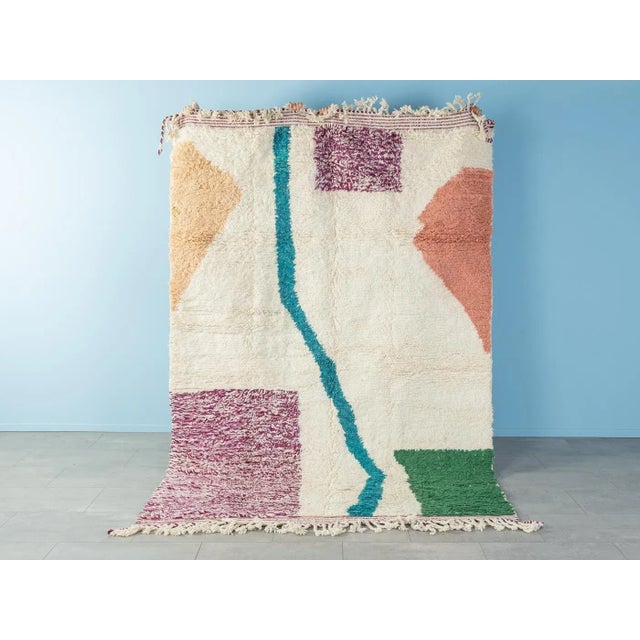 Wool Model Abstraction Berber Rug For Sale - Image 10 of 10