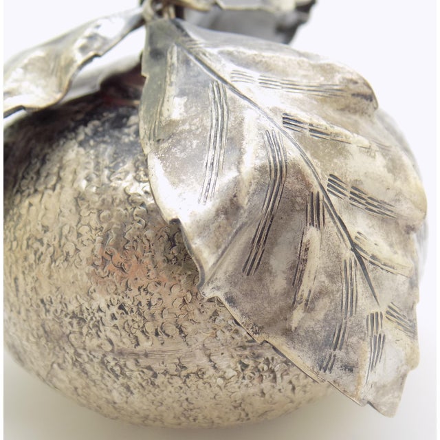 Tangerine Vintage Italian Handmade Genuine Silver Tangerine/Mandarin Traditional Italian Christmas Decoration For Sale - Image 8 of 11