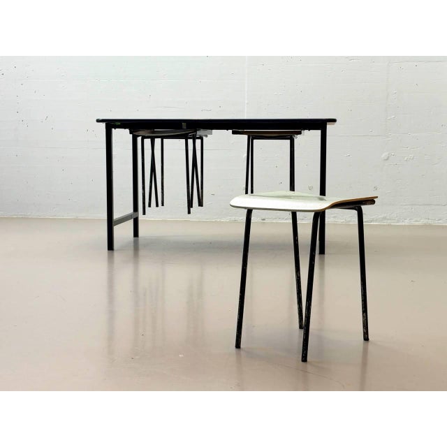 Vintage Kelko Table Set with Lacquered Stools, 1960s, Set of 5 For Sale - Image 12 of 16