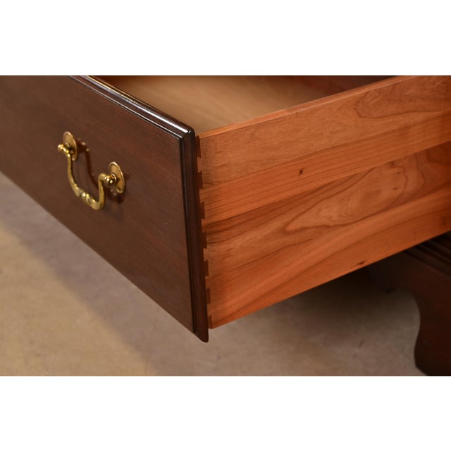 Wood Late 20th Century Ethan Allen Georgian Solid Cherry Wood Dresser or Credenza For Sale - Image 7 of 12