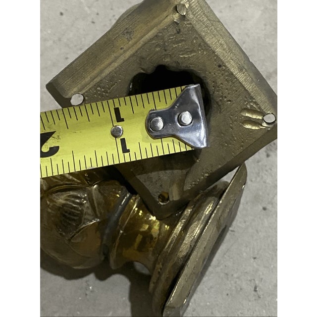 19th Century Pair of Vintage Solid Bras Artichoke Decor Curtain Rod Finials For Sale - Image 5 of 5