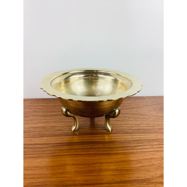 Vintage 1970s Brass Footed Bowl For Sale In Las Vegas - Image 6 of 6