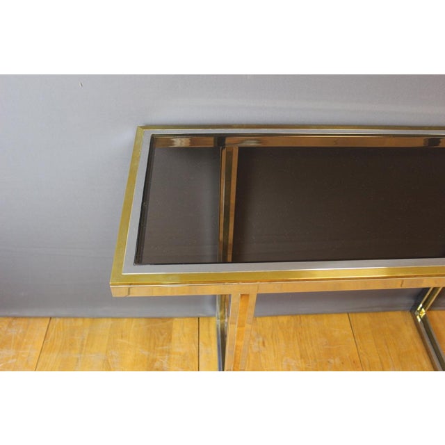 1970s Chrome and Golden Console Table, 1970 For Sale - Image 5 of 14